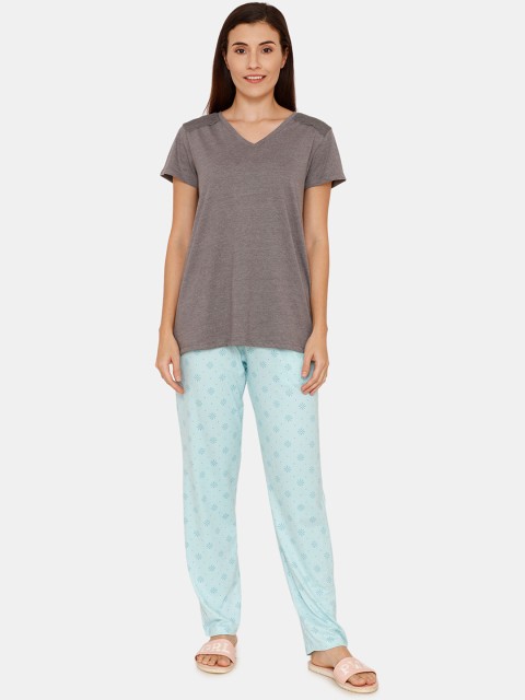 

Zivame Women Taupe Lounge T-Shirt