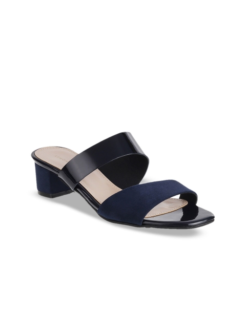 

LEMON & PEPPER Women Navy Blue & Black Solid Sandals