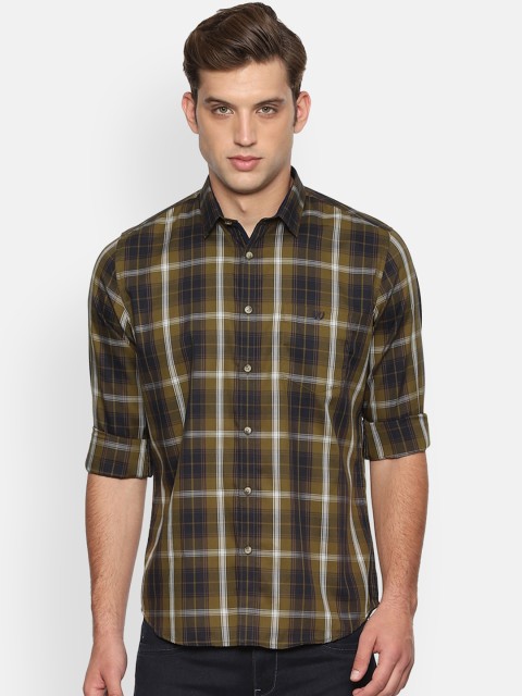 

Van Heusen Sport Men Olive Green & White Slim Fit Checked Casual Shirt
