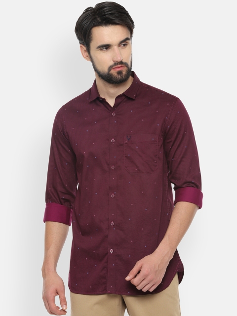 

Allen Solly Men Maroon Sport Slim Fit Printed Casual Shirt