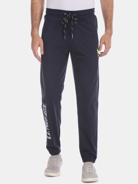 

U.S. Polo Assn. Men Navy Blue Solid Knitted Joggers