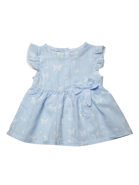 

J Style Girls Blue Butterfly Print Fit and Flare Dress