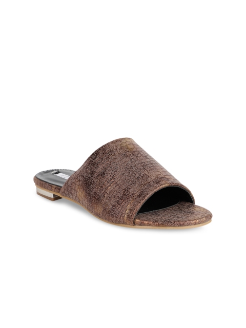 

ELLE Women Brown Solid Open Toe Flats