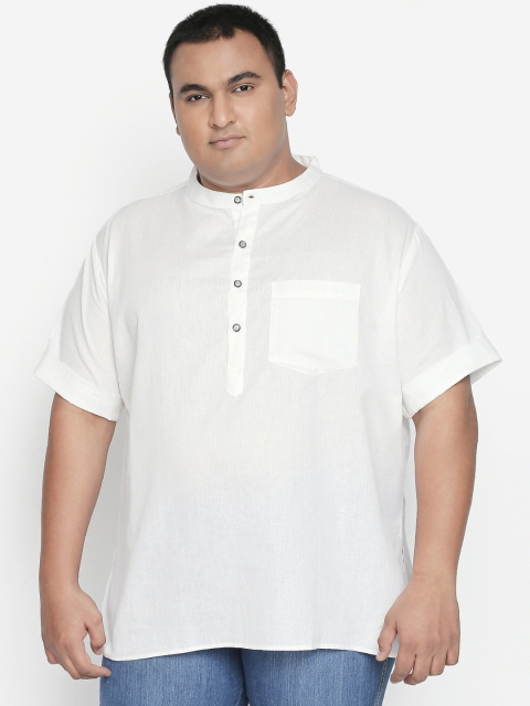 

Vivids India Men White Solid Straight Kurta