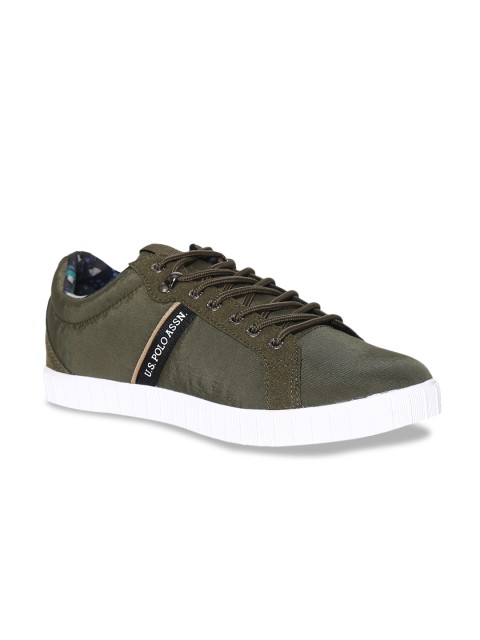 

U.S. Polo Assn. Men Olive Green Solid Sneakers