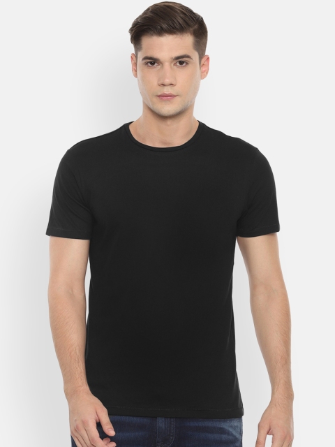 

People Men Black Solid Round Neck T-shirt