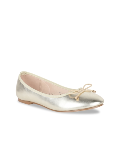 

ELLE Women Muted Gold-Toned Solid Ballerinas