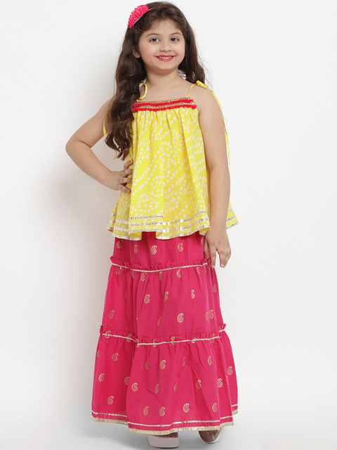 

Bitiya by Bhama Yellow & Pink Ready to Wear Lehenga with Blouse