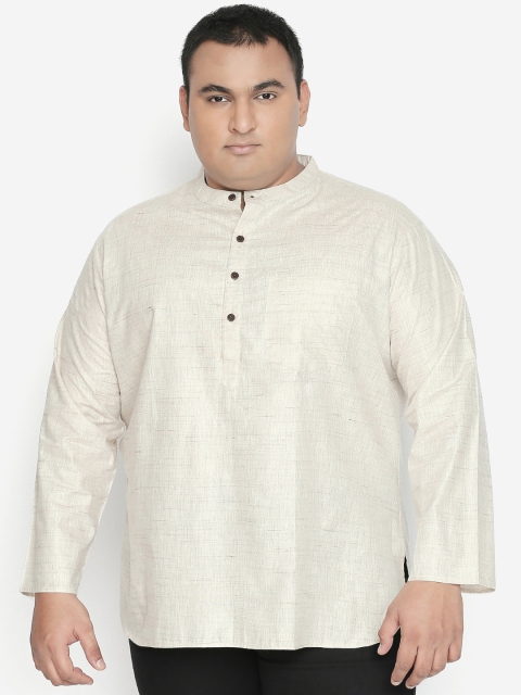 

Vivids India Men White Solid Straight Kurta