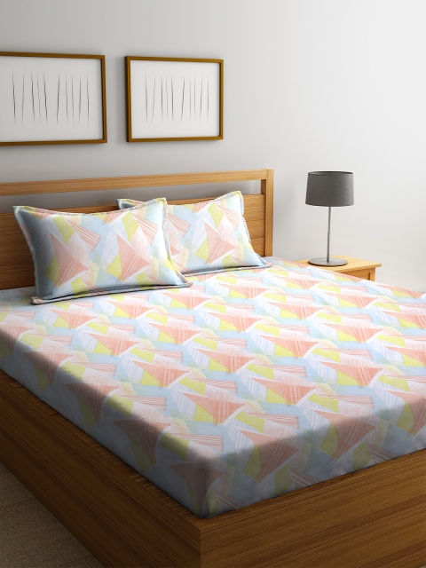 

BOMBAY DYEING Multicoloured Abstract 180 TC Cotton 1 King Bedsheet with 2 Pillow Covers, Multi