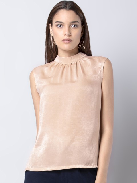 

FabAlley Women Beige Solid A-Line Top