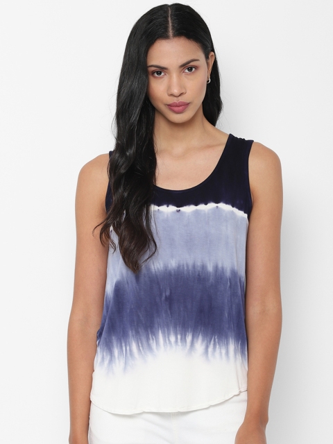 

People Women Blue Dyed A-Line Top