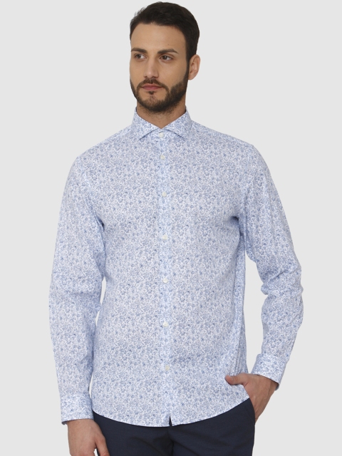 

SELECTED Men White Slim Fit Printed Party Shirt