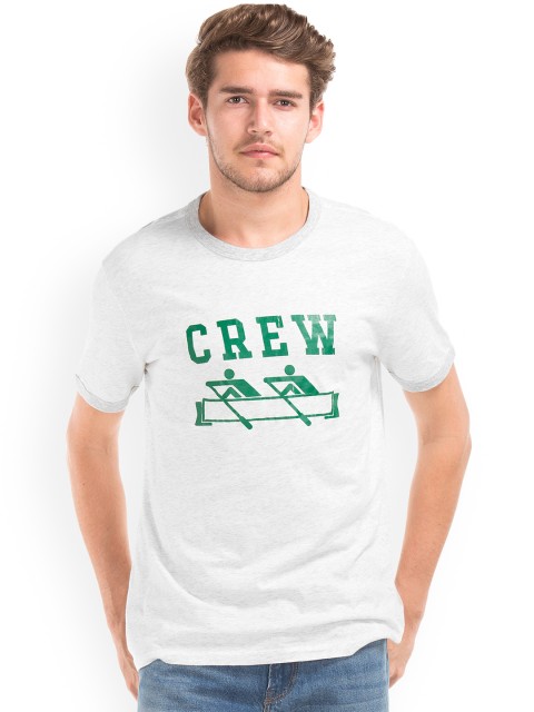 

GAP Men Grey Printed Round Neck T-shirt