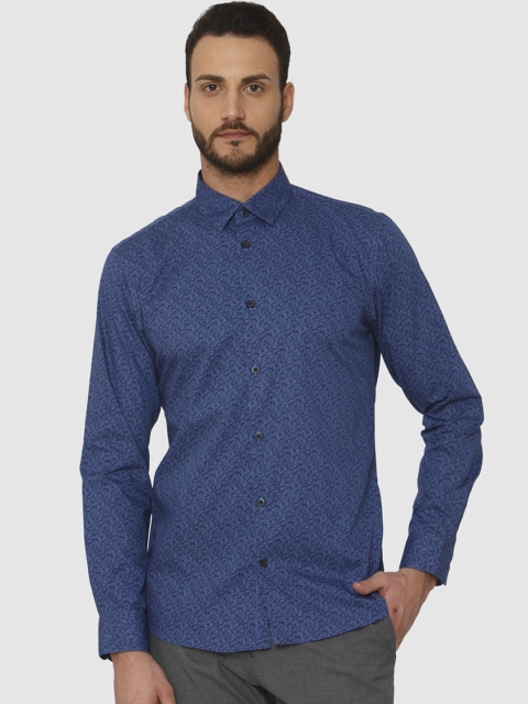 

SELECTED Men Blue Slim Fit Printed Casual Shirt