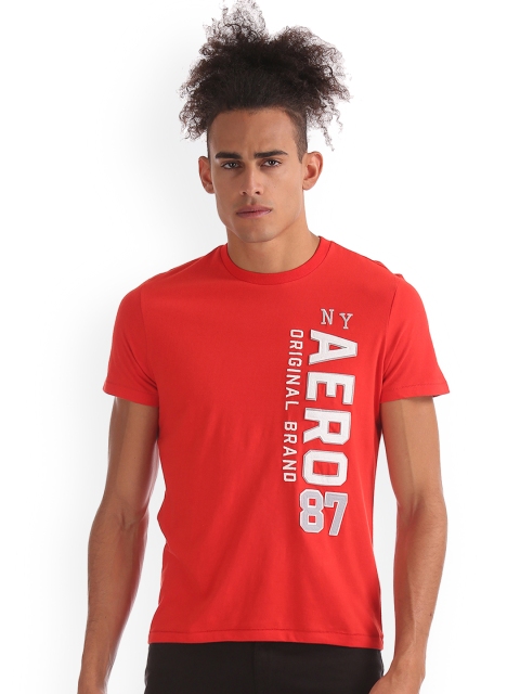 

Aeropostale Men Red Printed Round Neck T-shirt