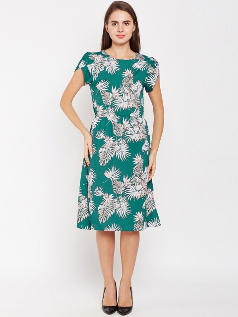 

Oxolloxo Women Green Printed Blouson Dress