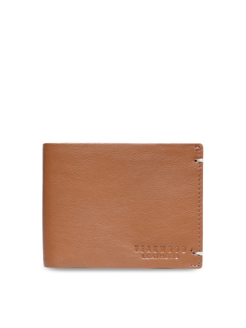 Teakwood Leathers Men Tan Brown Solid Leather Two Fold Wallet