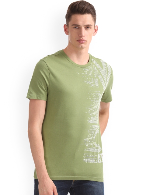 

GAP Men Green Printed Round Neck T-shirt