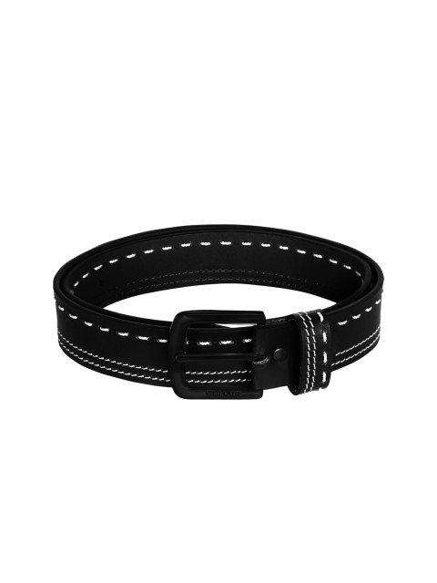 

SCHARF Men Black Leather Solid Belt