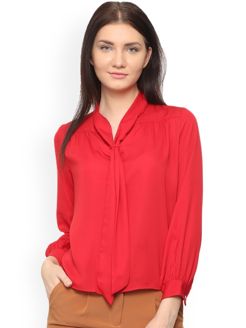 

Van Heusen Women Red Solid Top