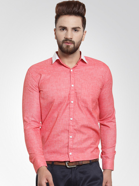 

JAINISH Men Red Classic Slim Fit Solid Formal Shirt