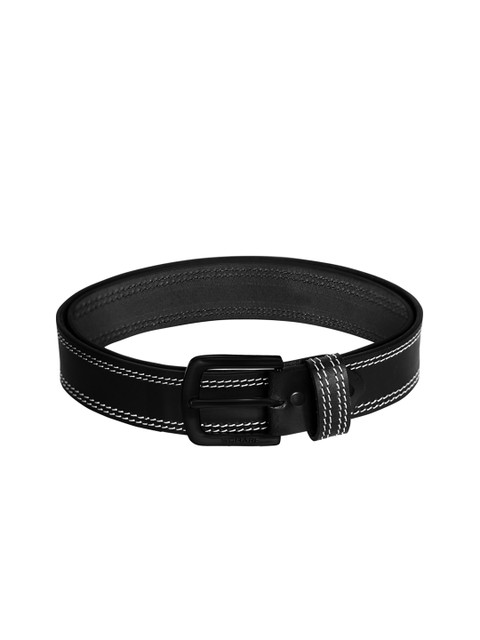 

SCHARF Men Black Leather Solid Belt