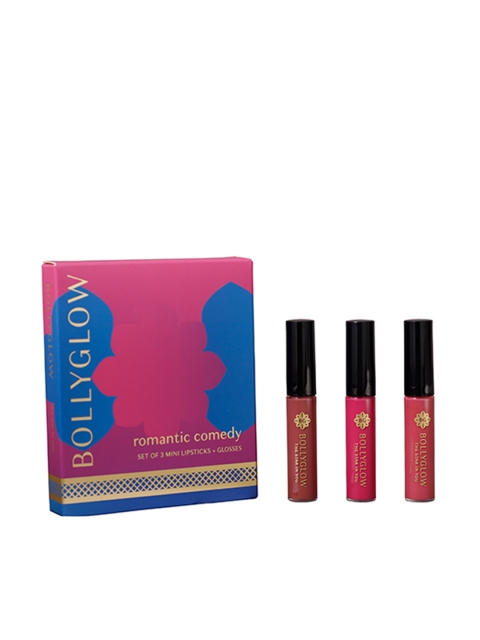 

BOLLYGLOW Women Set of 3 Flash Lip Paint Trio Romantic Comedy 2.3 ml, Pink