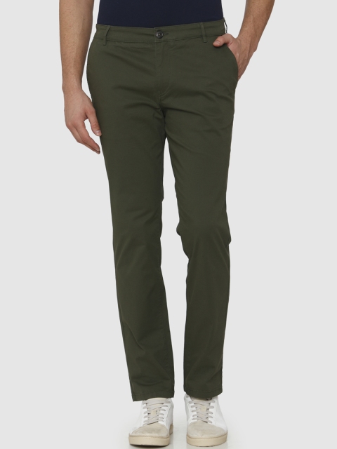 

SELECTED Men Green Straight Fit Solid Regular Trousers