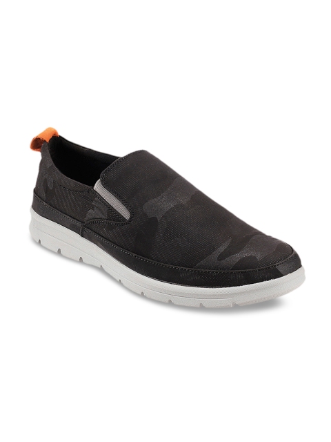 

Metro Men Black Printed Slip-On Sneakers