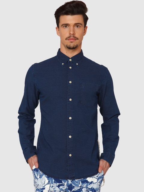 

SELECTED Men Blue Regular Fit Solid Casual Shirt