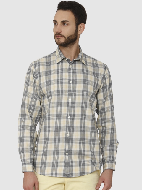

SELECTED Men Yellow Slim Fit Checked Casual Shirt