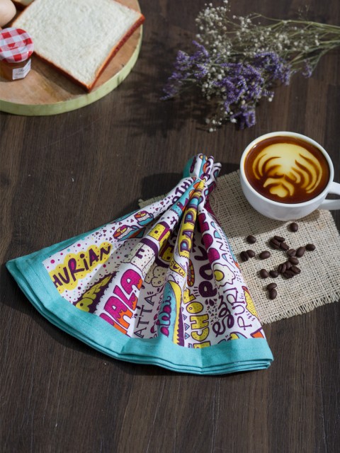

Chumbak Multicoloured Printed Table Napkin, Multi