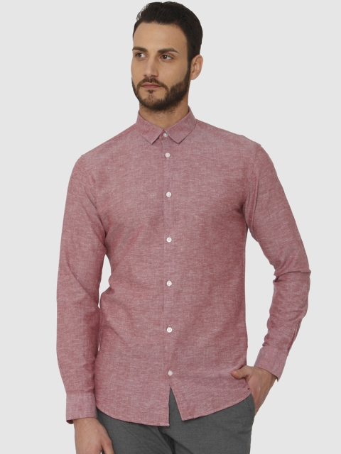 

SELECTED Men Red Slim Fit Solid Semiformal Shirt