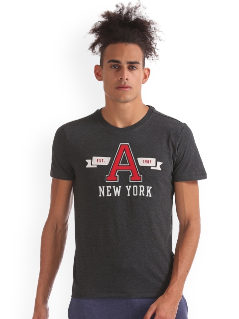 

Aeropostale Men Grey Printed Round Neck T-shirt