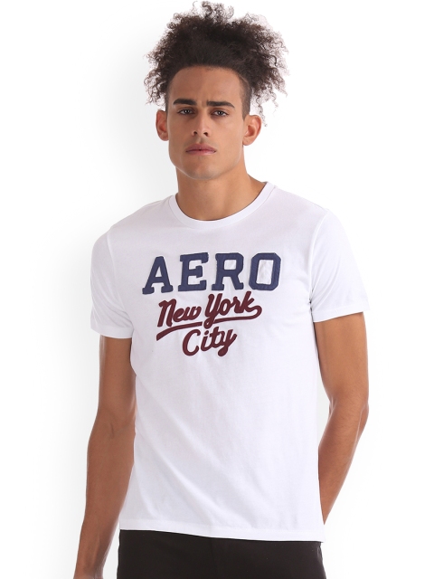 

Aeropostale Men White Printed Round Neck T-shirt