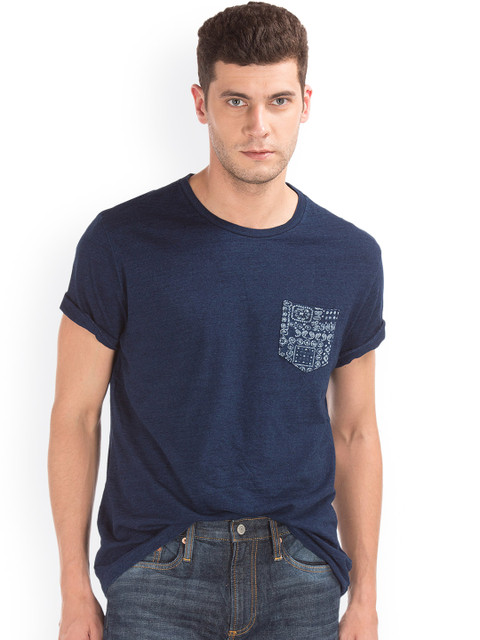

GAP Men Blue Round Neck Short Sleeve T-shirt