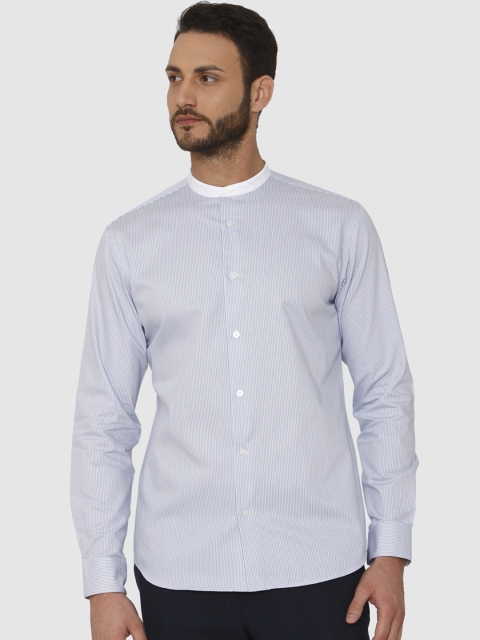 

SELECTED Men Blue Regular Fit Striped Formal Shirt