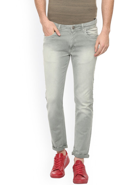 

People Men Grey Slim Fit Mid-Rise Clean Look Stretchable Jeans