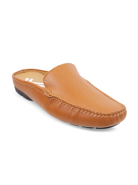 

DAVINCHI Men Tan Leather Comfort Sandals