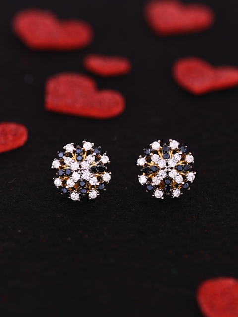 

Studio Voylla Gold-Plated & White Contemporary Studs