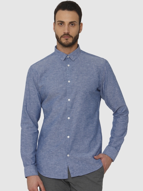 

SELECTED Men Blue Slim Fit Solid Semiformal Shirt