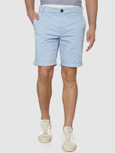 

SELECTED Men Blue Solid Regular Fit Regular Shorts