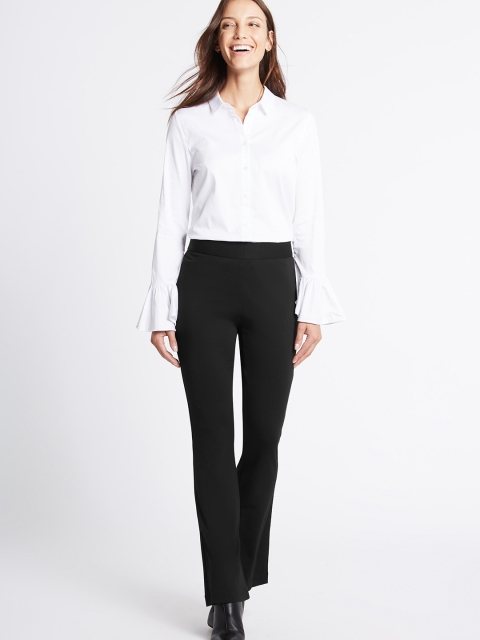 

Marks & Spencer Women Black Slim Fit Solid Formal Trousers