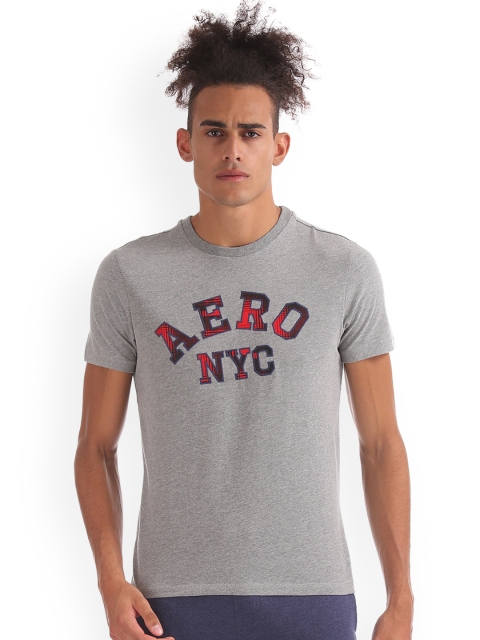 

Aeropostale Men Grey Printed Round Neck T-shirt