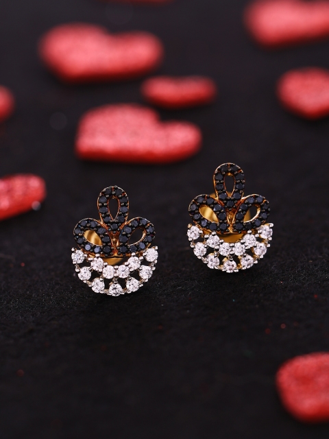 

Studio Voylla Gold-Plated & Black Contemporary Studs