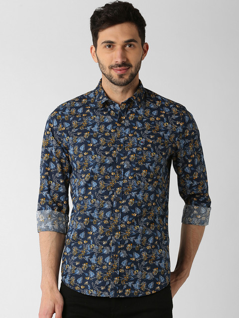 

Peter England Casuals Men Blue Slim Fit Printed Casual Shirt
