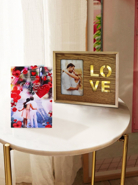 

Archies Multicoloured Combo of Valentines Day Photo Frame & Greeting Card, Multi