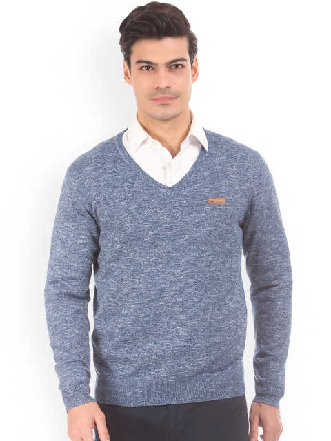 

Arrow Blue Jean Co. Men Blue Solid Sweater