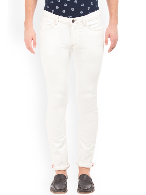 

Arrow Blue Jean Co. Men White Slim Fit Mid-Rise Clean Look Stretchable Jeans